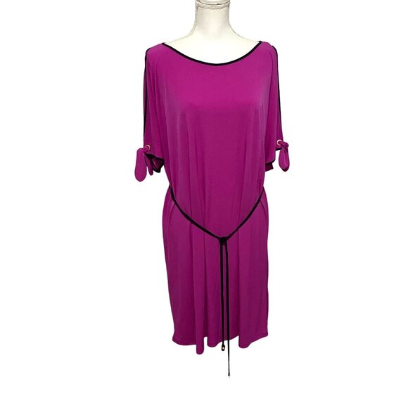 Ivanka Trump Cold Shoulder Dress XL Purple Fuchsia Knee Length Classy Date Night - Picture 1 of 8